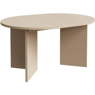 Selsey Selsey Ovo - Tavolo da pranzo rotondo allungabile, 110-190 x 110 cm, Cappuccino