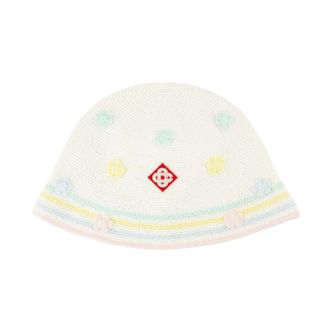 Casablanca Katoenen Gehaakte Bucket Hat - Wit - unisex - Hoeden - Wit - S/M - Katoen - Accessoires
