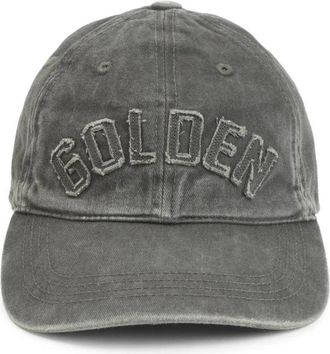 Golden Goose Geborduurd Baseball Cap met Logo - Heren - Petten - Groen - ONE Size - Katoen - Accessoires