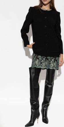 Valentino Garavani Lace Skirt With Lurex Thread, Womens, Brown