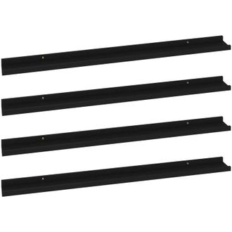 vidaXL Estantes De Pared 4 Unidades Negro 100x9x3 Cm Vidaxl