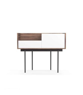 HERDASA Herdasa - Recibidor Modelo 671 Acabado Nogal Combinado Con Blanco, 84cm(alto) 98cm(ancho) 31cm(prof.)