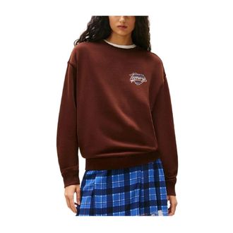 Tommy Hilfiger TJW RLX Sweatshirt - Dames - Sweatshirts - Bruin - M - Katoen - Hoodies & sweatvesten