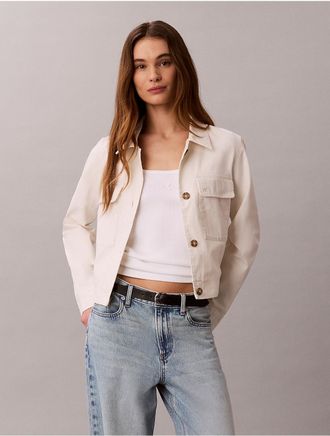 Calvin Klein Jeans Calvin Klein Womens Short Utility Jacket - White - XS