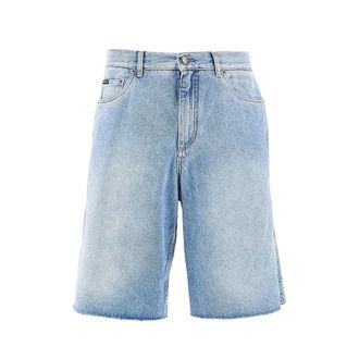 Dolce & Gabbana Denim shorts with logo plate Man 50