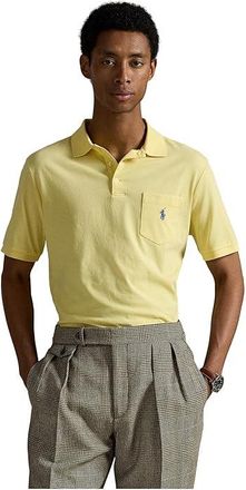 Polo Ralph Lauren Classic Fit Jersey Pocket Polo Shirt Mens T Shirt Wicket Yellow : 2XL, Cotton