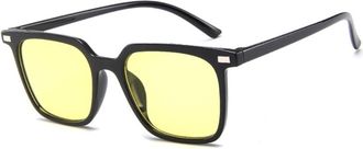 Generic Square Mens Small Frame Sunglasses Driving Womens Outdoor Commuting Sun Glasses(Yellow)