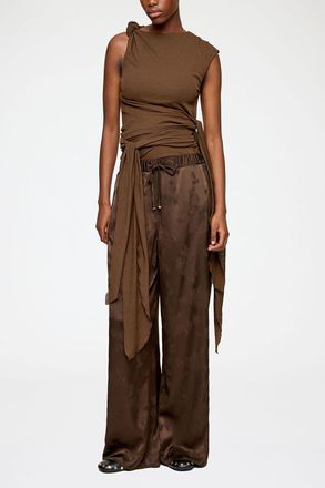 Ganni Brown Trousers in Satin