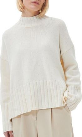 Barbour Winona Cotton & Wool Blend Funnel Neck Sweater in Antique White at Nordstrom Rack, Size 8 Us / 12 Uk