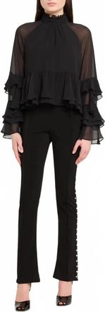 Cinq &agrave; Sept Skylah High Neck Blouse In Black