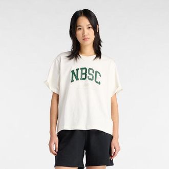 New Balance Donna NBX Classic NBSC Tee in Bianca, Taglia 2XL