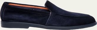 Santoni Mens Malibu Suede Slip-On Sport Loafers