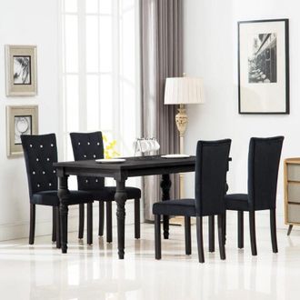 vidaXL Sedie da Pranzo 4 pz Nere in Velluto - Vidaxl