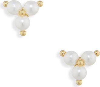 Argento Vivo Freshwater Pearl Cluster Stud Earrings in Gold at Nordstrom Rack