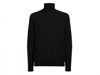Sease Mens Ultra Fine Wish Virgin Wool Turtle Neck Sweater In Black