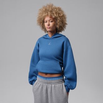 Nike Jordan Womens Jordan Brooklyn Pullover Hoodie in Blue | IM7285-485