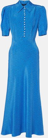 Alessandra Rich Abito lungo in seta a pois