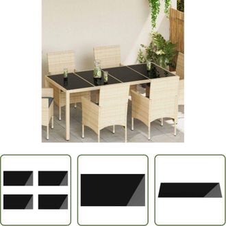 vidaXL Tavolo in vetro - Piano del tavolo 4 pcs Nero vetro temperato
