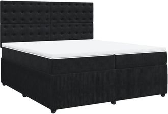vidaXL Cama Box Spring Con Colch&oacute;n Terciopelo Negro 200x200 Cm Vidaxl