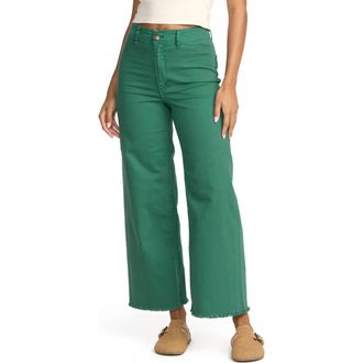 Billabong Free Fall Stretch Crop Wide Leg Pants in Evergreen at Nordstrom Rack, Size 27