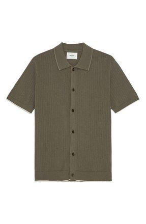 Nn.07 Nalo 60039 Tipped Polo Cardigan in Capers at Nordstrom, Size Xx-Large