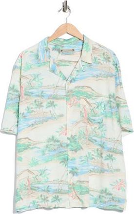AllSaints Biarritz Relaxed Fit Camp Shirt in Frosted White at Nordstrom Rack, Size Xx-Large