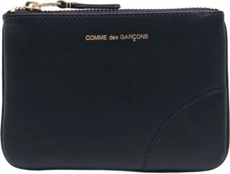Comme Des Garçons Wallets & Cardholders, female, Blue, Size: ONE SIZE Navy Leather Line Wallet