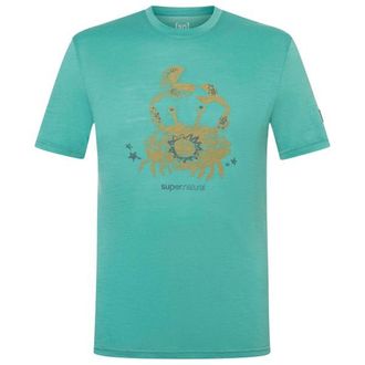 super.natural Mr Crab Tee Merinoshirt f&uuml;r Herren | t&uuml;rkis