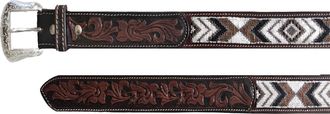 Twisted X Boots Mens Beaded Belt In Brown/multi