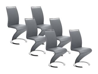 Vente-Unique Conjunto de 6 sillas TWIZY - Pile sint&eacute;tica gris