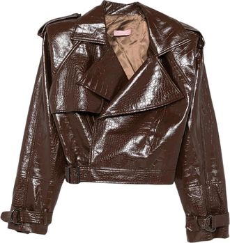 Twentyfourhaitch Dames, Jassen, Bruin, Maat: M Leer