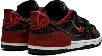 Nike Womens Dunk Low Disrupt 2 Sneaker Black Leather Canvas Rubber