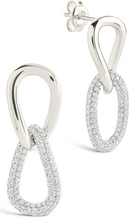 Sterling Forever Taissa Cubic Zirconia Chain Drop Earrings in Silver at Nordstrom