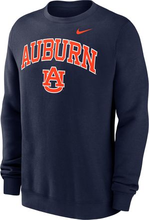 Nike Auburn Arch Nike Mens College Pullover Crew in Blue | NKPU41SAUN-Y48