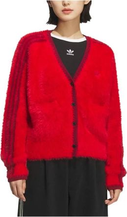adidas Crafted Cardigan W - Dames - Sportshirts - Rood - L - Fitness