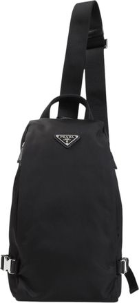 Prada Black Logo Large Crossbody Bag