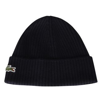 Lacoste Berretto in lana spazzolata a coste - - Accessories - Uomo - Blu - ONE SIZE