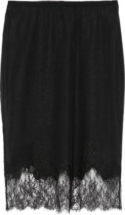 Carine Gilson Sottoveste in seta e pizzo Calais-Caudry - Nero