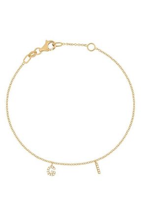 Bony Levy Icon Personalized Diamond Charm Bracelet in 18K Yellow Gold - 2 Charms at Nordstrom, Size 7