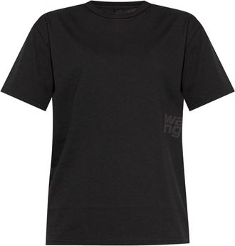 Alexander Wang logo-print cotton T-shirt - women - Cotton - M - Black