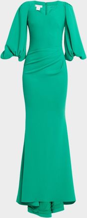 Jovani Puff-Sleeve Trumpet Gown