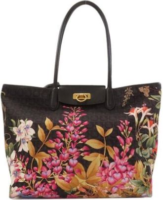 Ferragamo Pre-owned Tote Bags, female, Black, Size: ONE SIZE Pre-owned Nylon Shoulder Bag