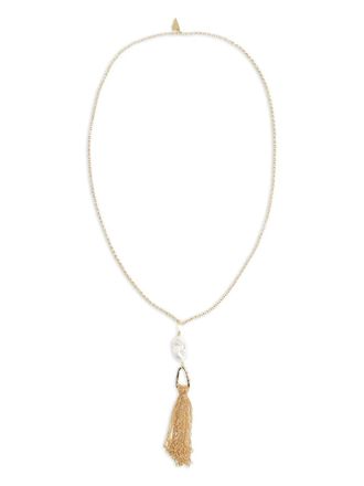 Forte_Forte pearl-tassel necklace - women - Bronze/Pearl - One Size - Brown