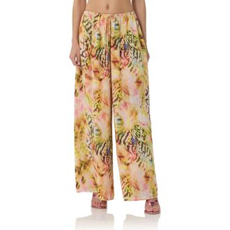 AFRM Ivan Printed Wide Leg Drawstring Pants in Pink Shell Swirl at Nordstrom, Size X-Large