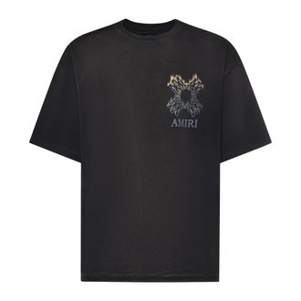 Amiri T-Shirts, male, Black, Size: S Quad Ma Cotton T-Shirt
