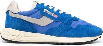 Autry Sneakers, male, Blue, 9 UK, Blue Suede Trainers with Logo Patch