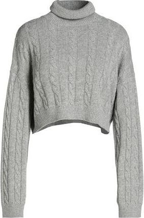 8 by YOOX CABLE KNIT CROPPED ROLL-NECK