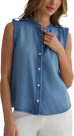 Bella Dahl Roll Sleeve With Tabs Button Up Top
