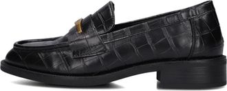 Mexx Schoenen, Dames, Zwart, 42 EU, Wol, Zwarte Loafers met Krokodillenprint voor Dames