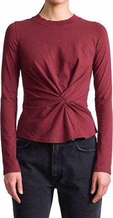 Apiece Apart Twist Long Sleeve Volta Top In Black Cherry